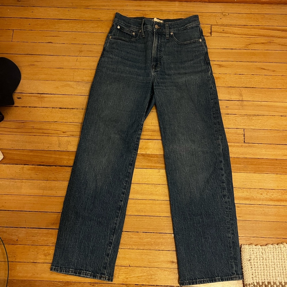 Madewell Perfect Vintage High Waist Wide Leg - Dark Blue Jean